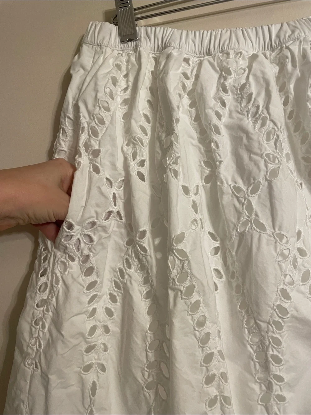 Frank & Eileen White Eyelet Midi Skirt - Picture 4 of 9